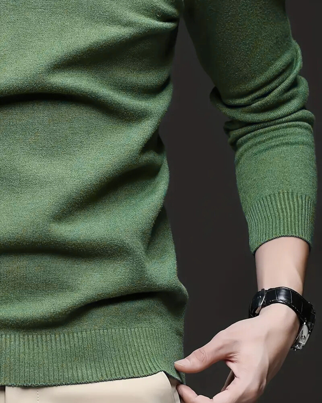 Camisola de gola alta em algodão para homem