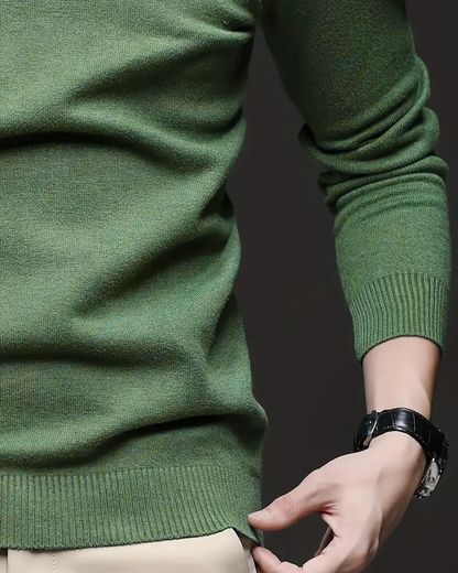 Camisola de gola alta em algodão para homem