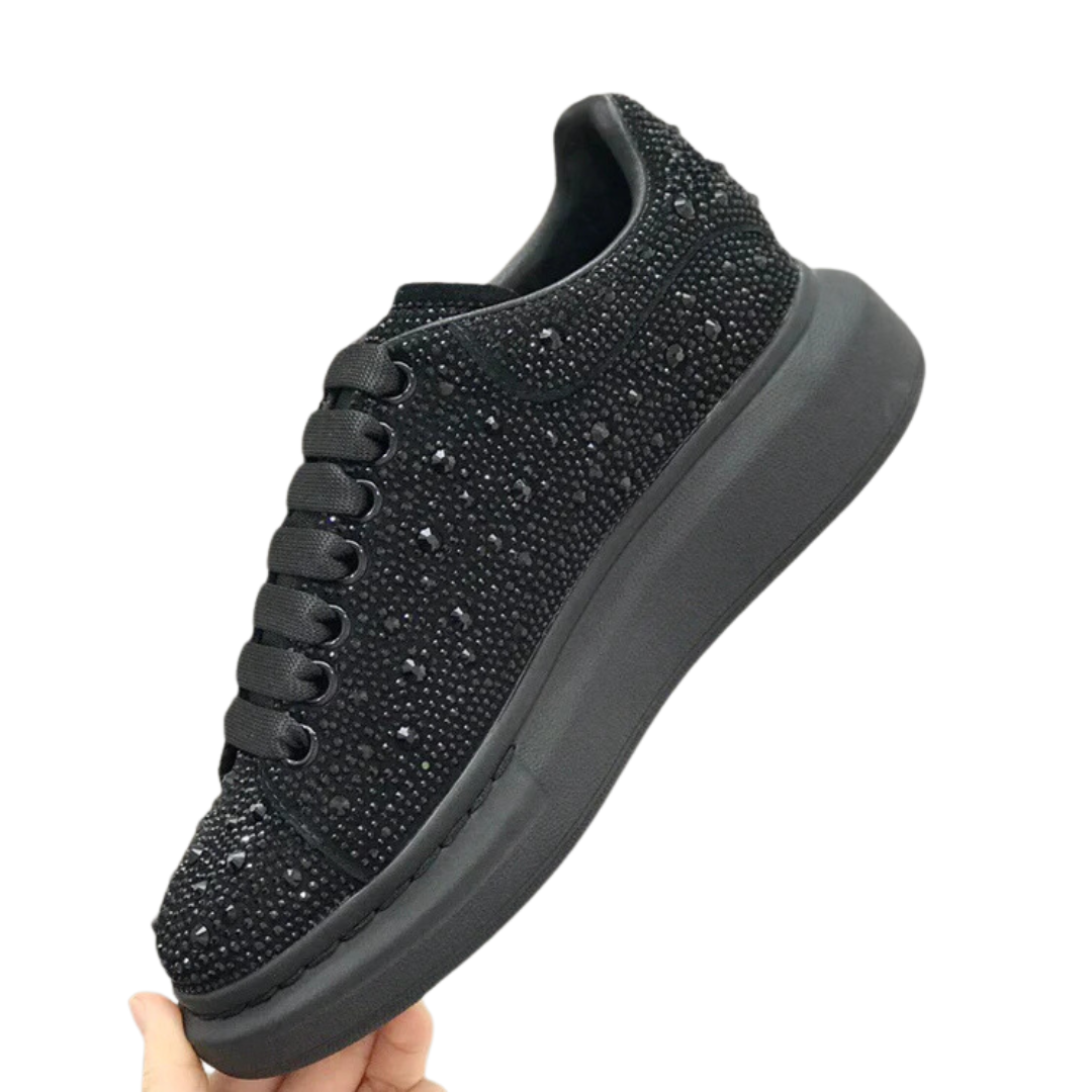 Sapatos Confortáveis para Mulher com Diamantes e Sola Alta