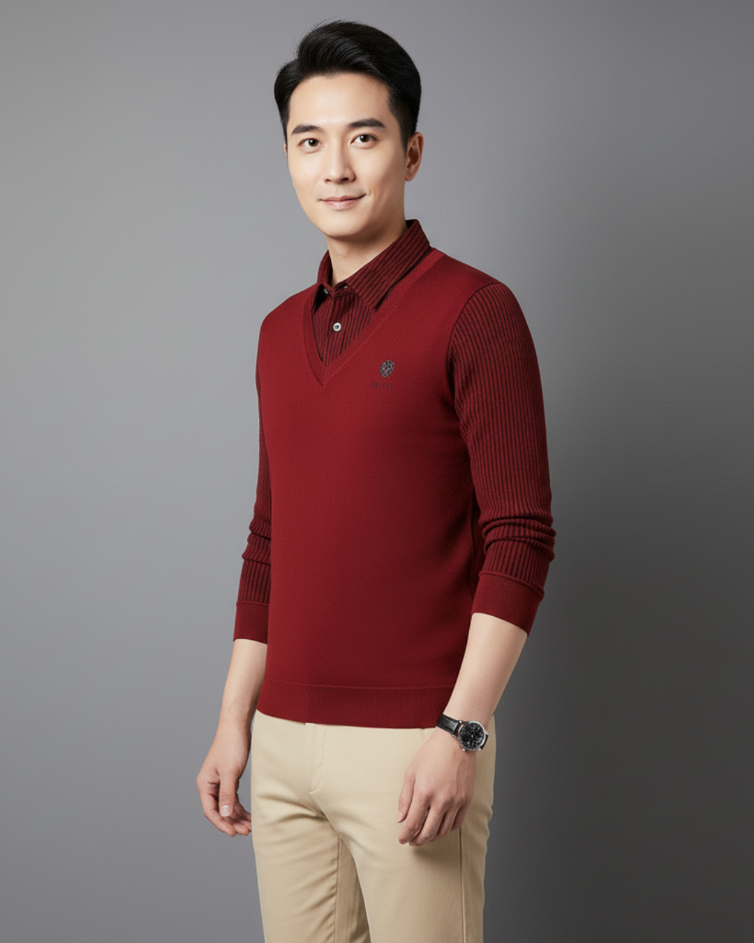 Camisola térmica multifuncional em caxemira premium para homem