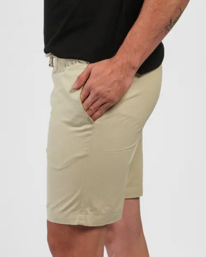 Bermuda com ajuste elástico e cordões