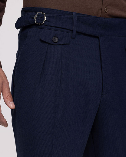 Calças de Pinças de Algodão de Linho de Qualidade Superior para Homem