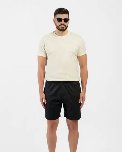 Bermuda com ajuste elástico e cordões