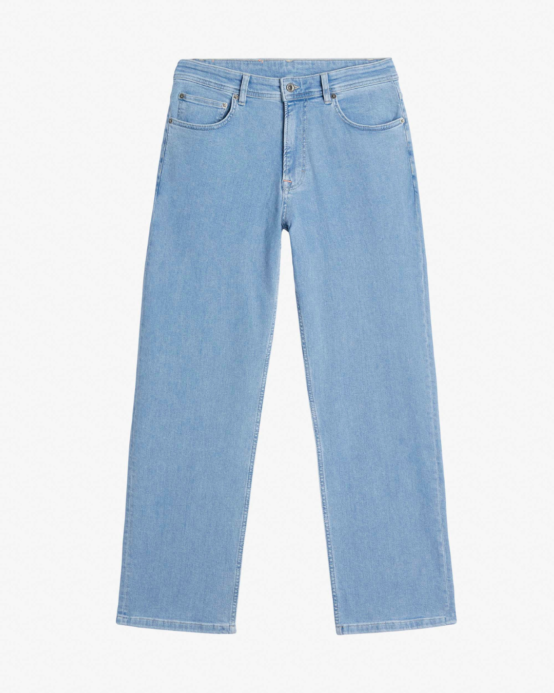 Calças de ganga clássicas de corte reto para homem