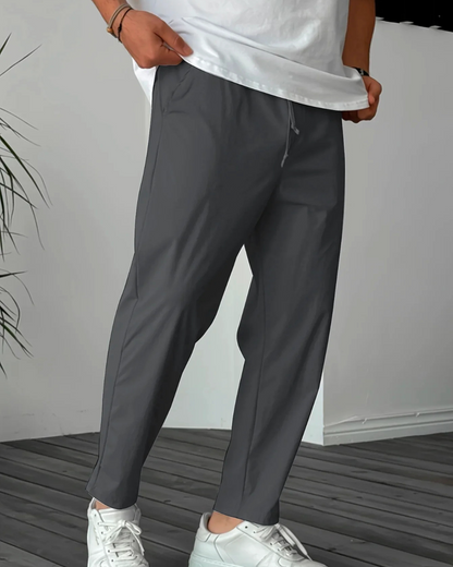 Calças retas para homem com cintura ajustável