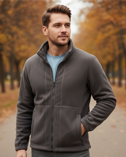 Casaco polar grosso com gola alta para unissex