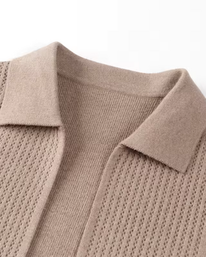 Camisola de malha com gola em V para homem