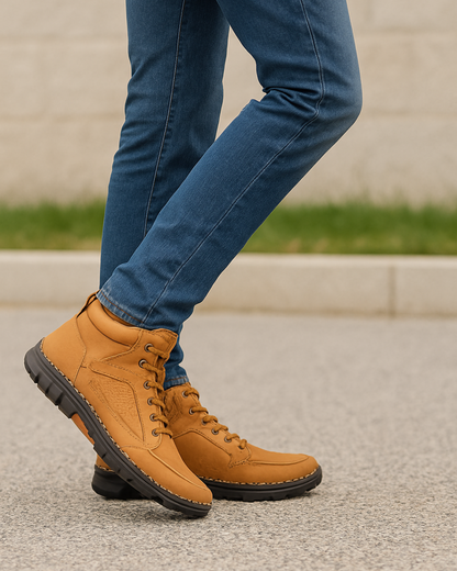 Bota Casual Masculina com Solado Antiderrapante e Detalhes Artesanais