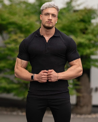 Polo informal de manga curta para homem