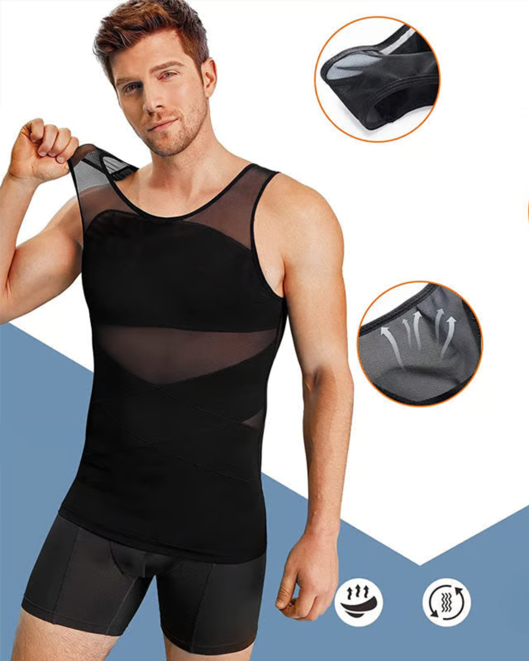 Camiseta Masculina Modeladora com Malha Elástica Suporte e Estilo num Só Produto