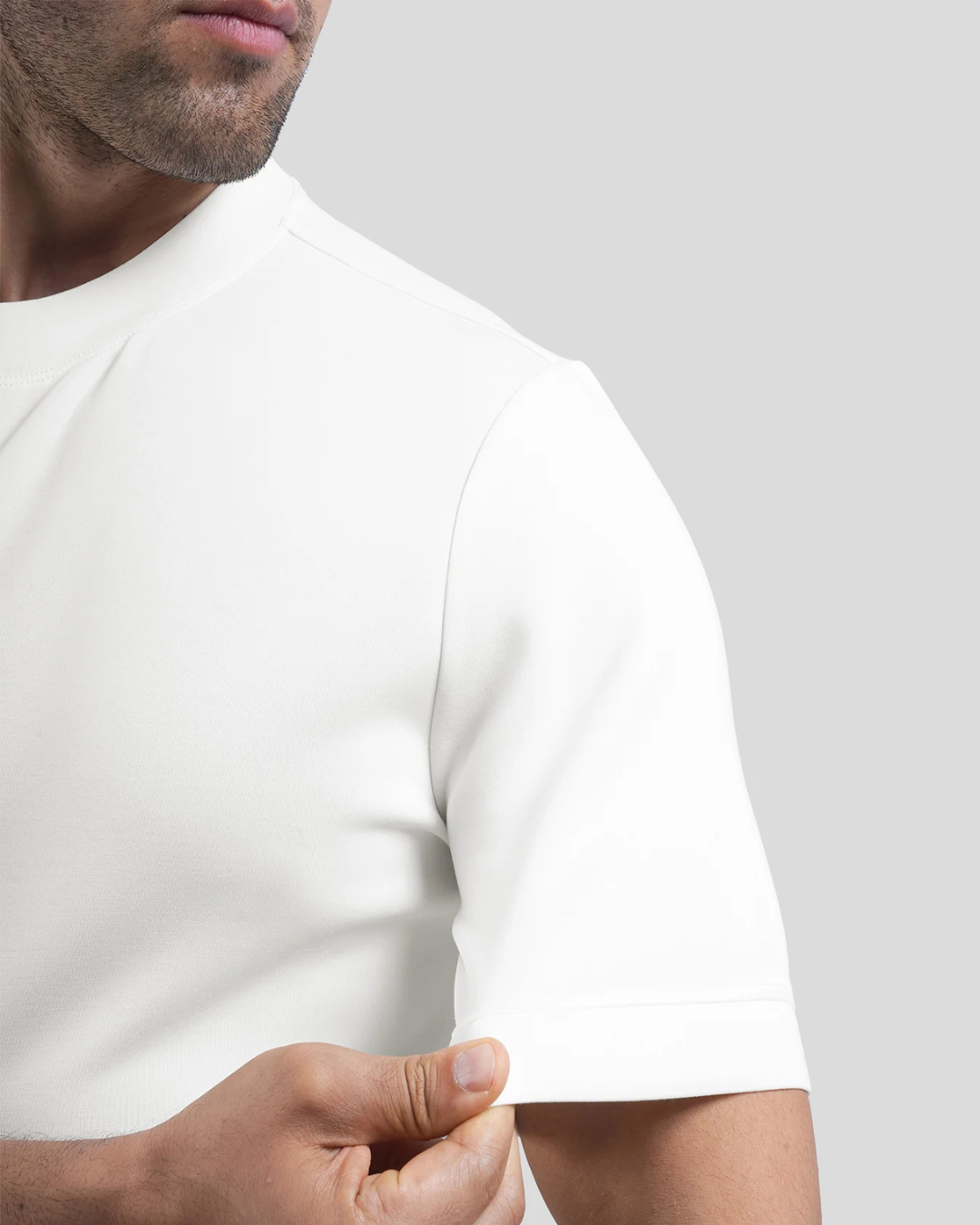 Camiseta de manga curta para homem em algodão