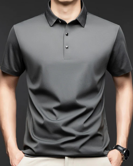 Camisola com Gola de Solapa e de manga curta para homem