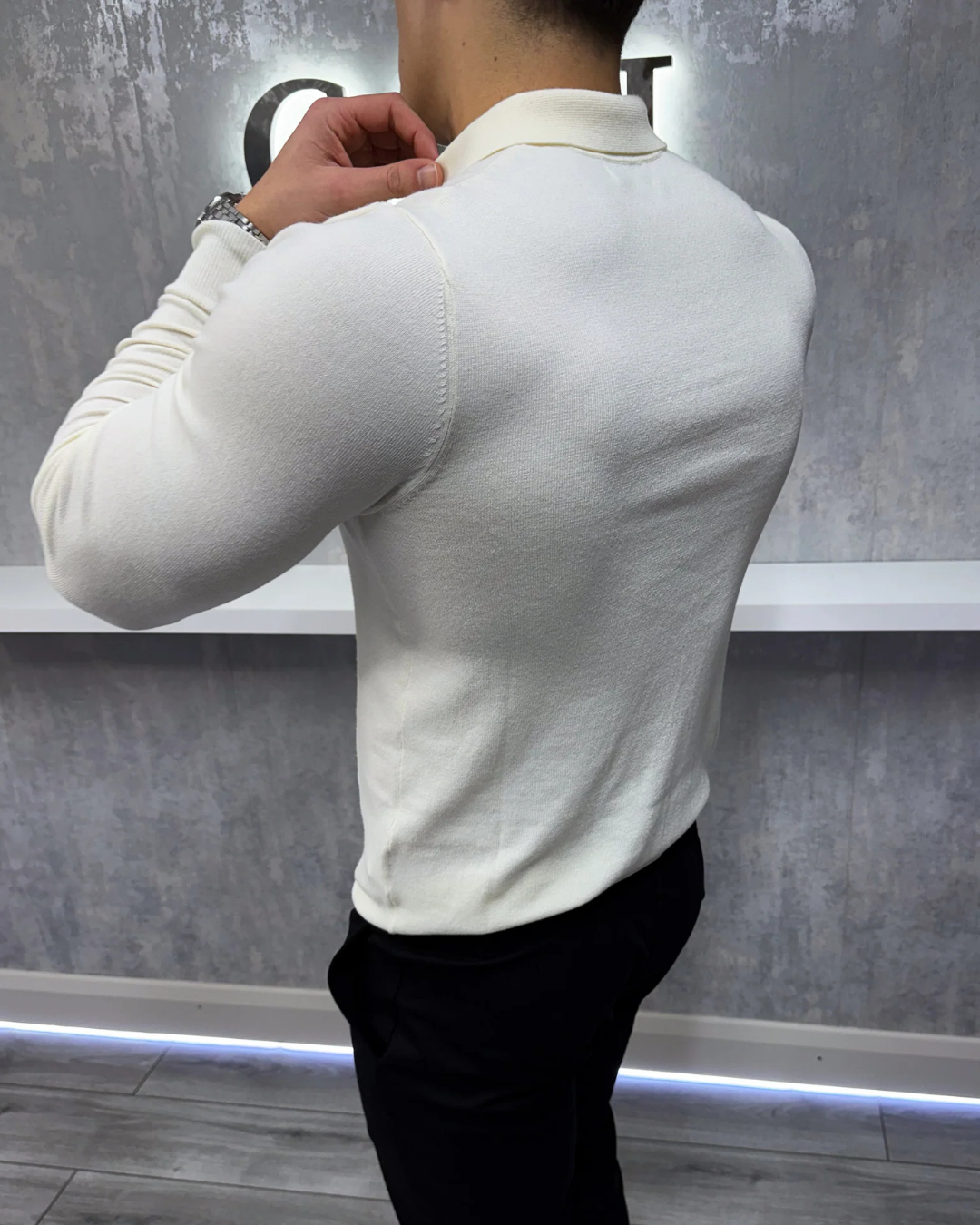 Polo de manga comprida para homem