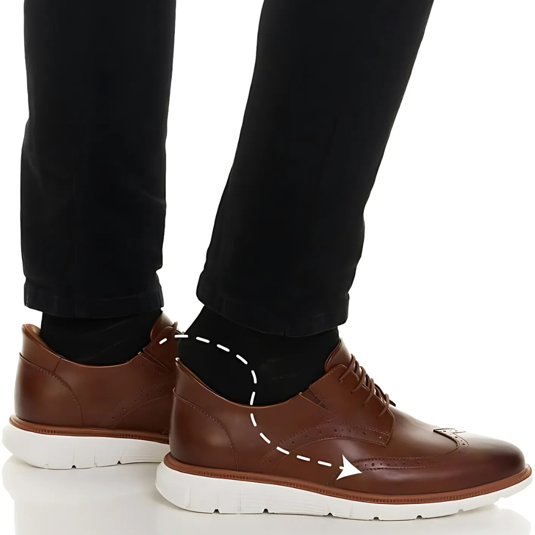 Sapatos de Couro Elegantes com Sola Antiderrapante para Homem