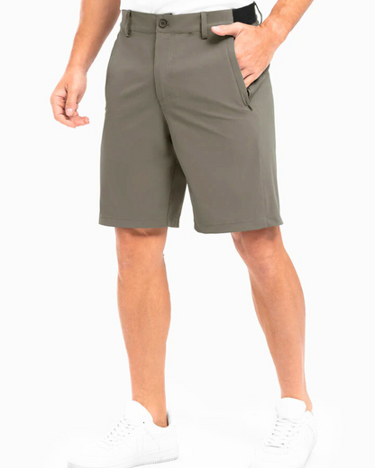 Calções em tecido respirável e elástico para homem