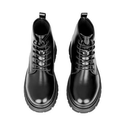 Botas de Couro de Biqueira Redonda para Homem