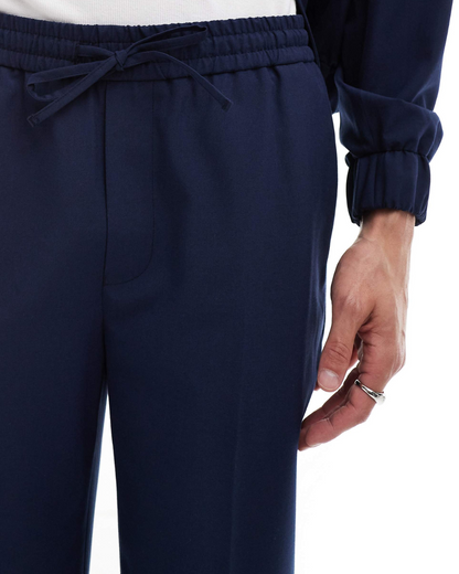 Calças Casuais de Cintura Ajustável para Homem