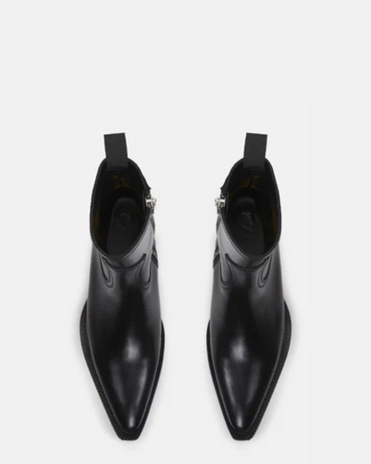 Botas Masculinas de Estilo Ocidental com Design Gravado Espírito Rebelde e Estilo Icónico