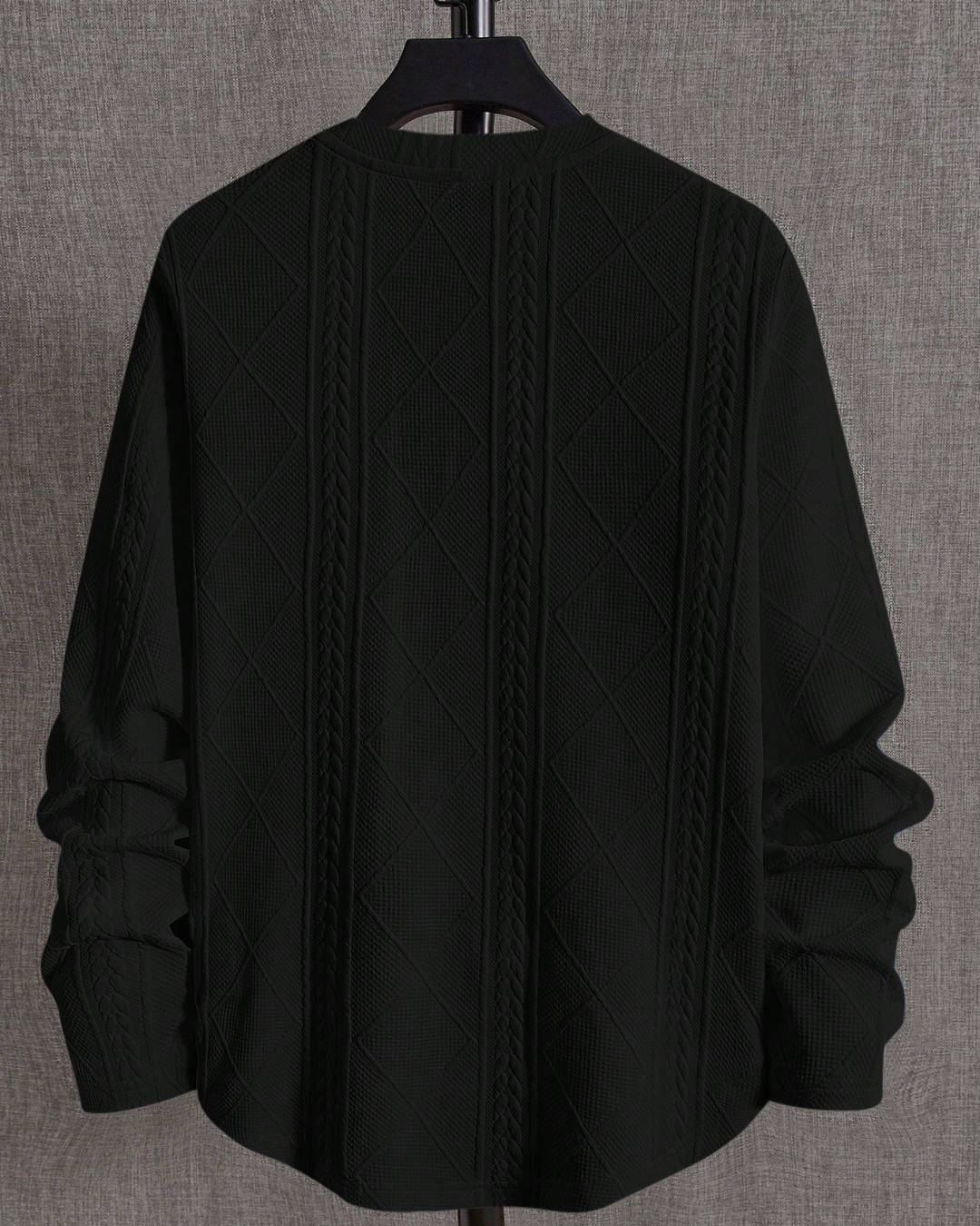 Suéter de manga comprida e gola redonda para homem