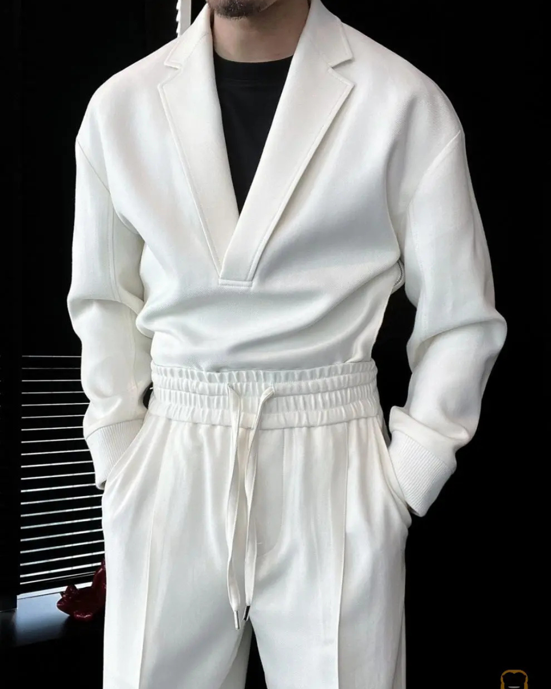 Conjunto de camisola e calças casual para homem