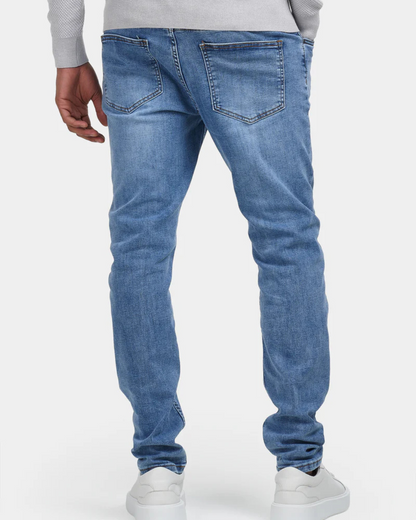 Calças de Ganga Ajustadas para Homem com Efeito Lavado Vintage