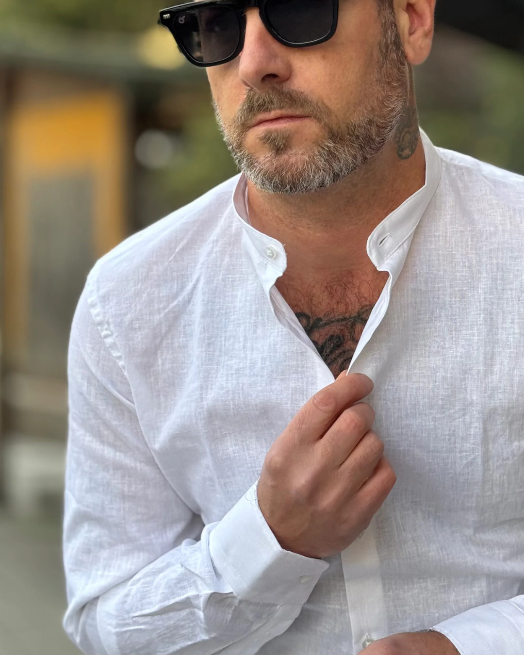 Camisa de Linho com manga comprida para Homem