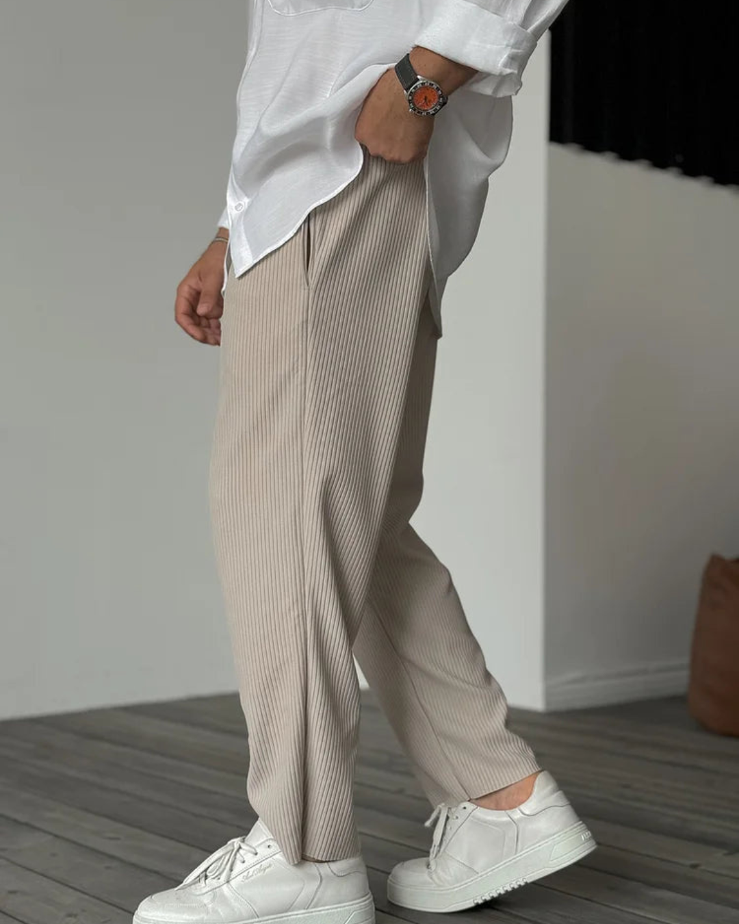 Calças Masculinas de Luxo em Tecido Suave