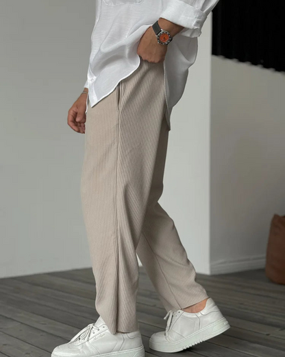 Calças Masculinas de Luxo em Tecido Suave