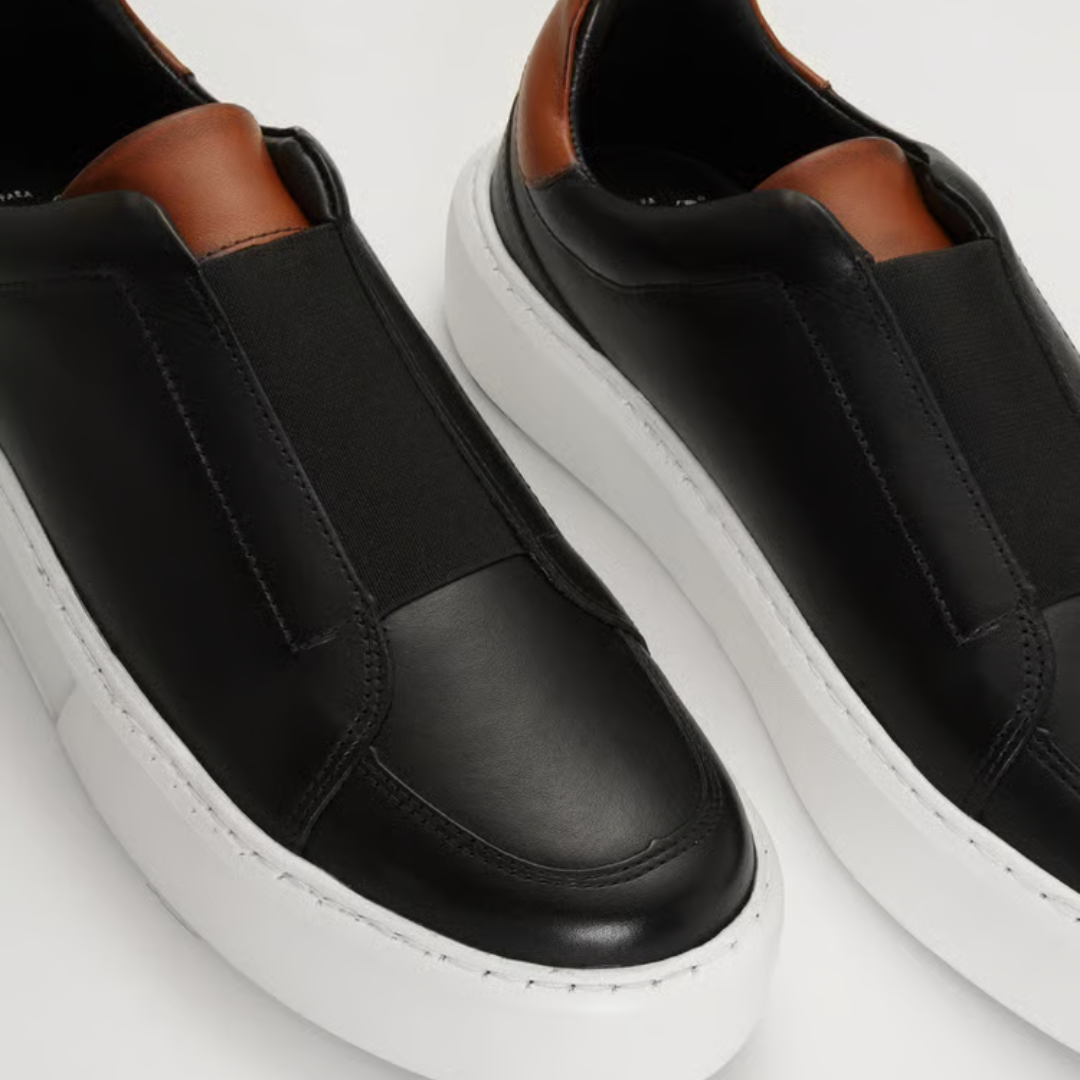 Sapatos com sola ortopédica slip on para homem