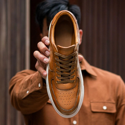 Sapatos de Estilo Clássico em Pele Italiana Macia para Homem