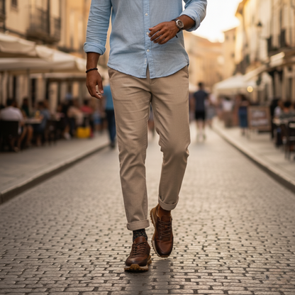 Sapato formal com estilo desportivo e sola dura para homem