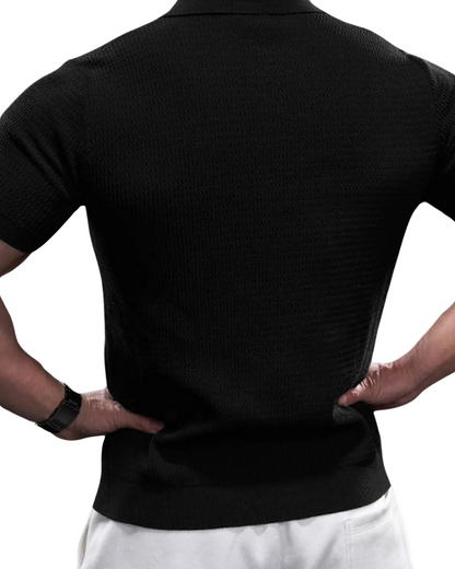 Camisa Polo Masculina em Malha Jacquard Estilo Moderno e Conforto Superior