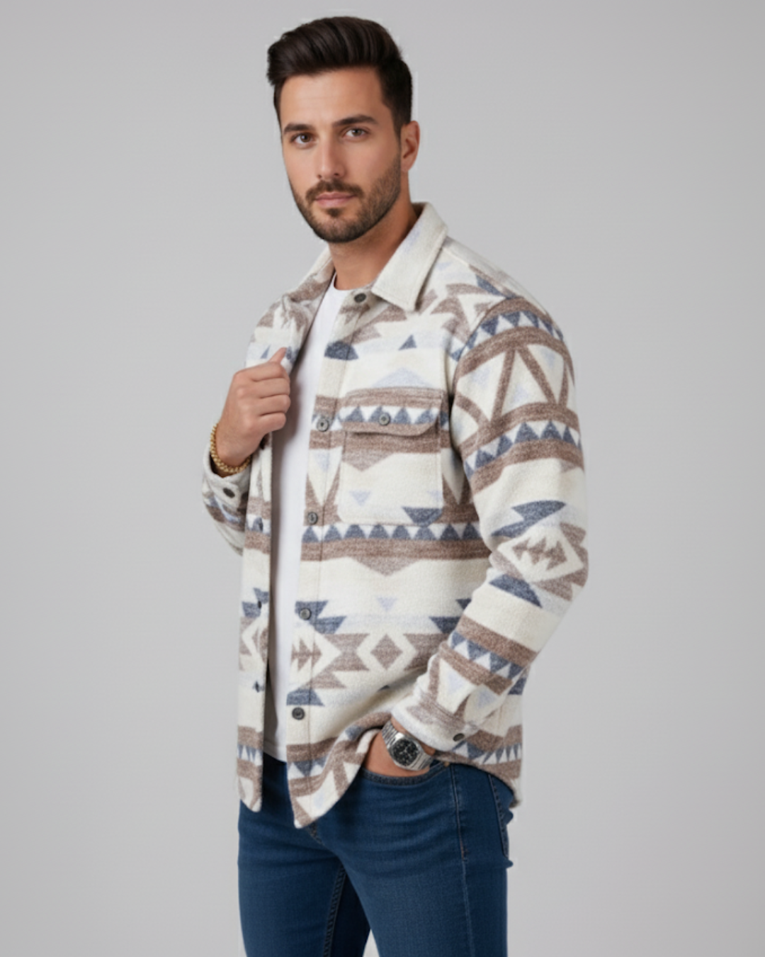 Casaco para homem com estampado em mosaico