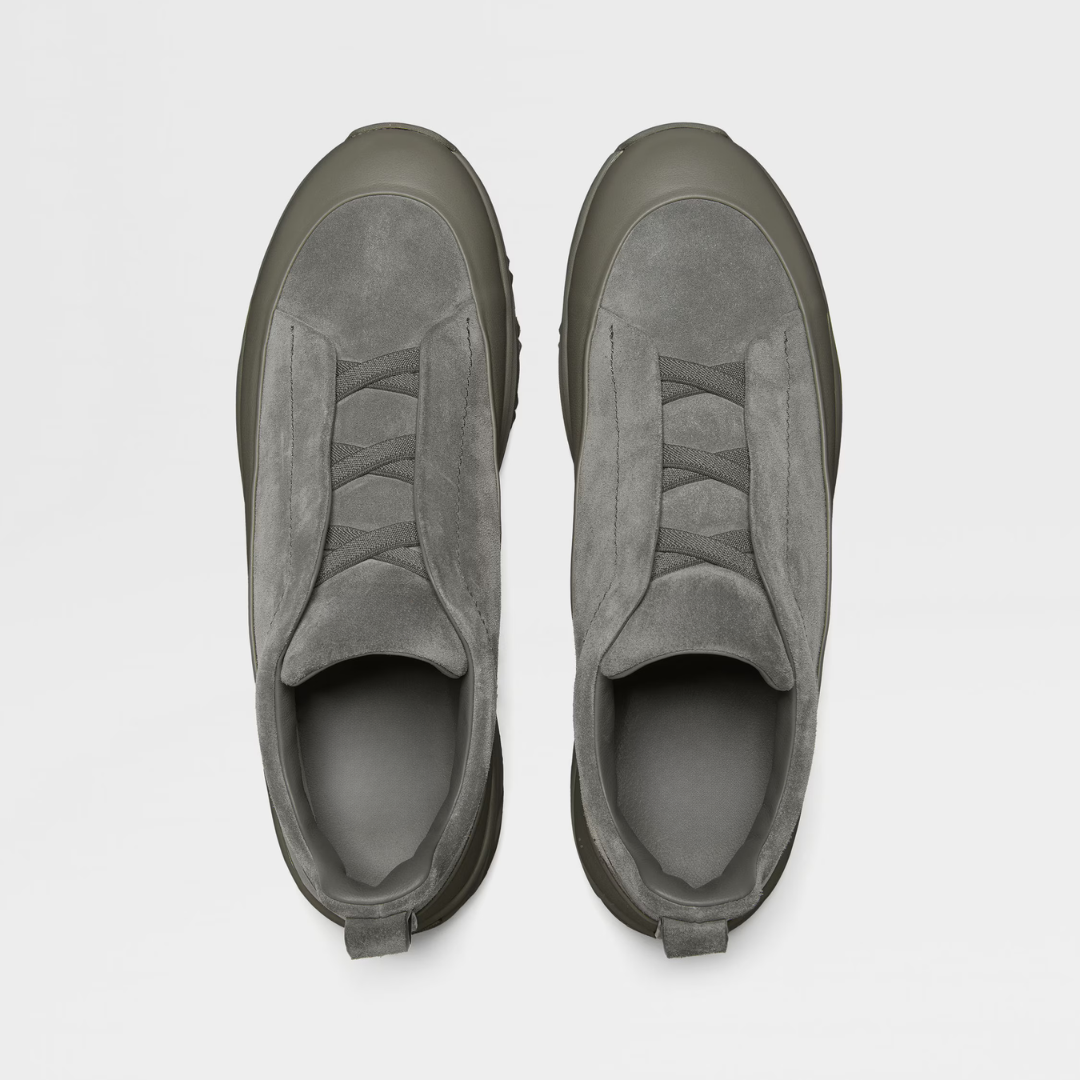 Sapatos de couro e camurça para homem