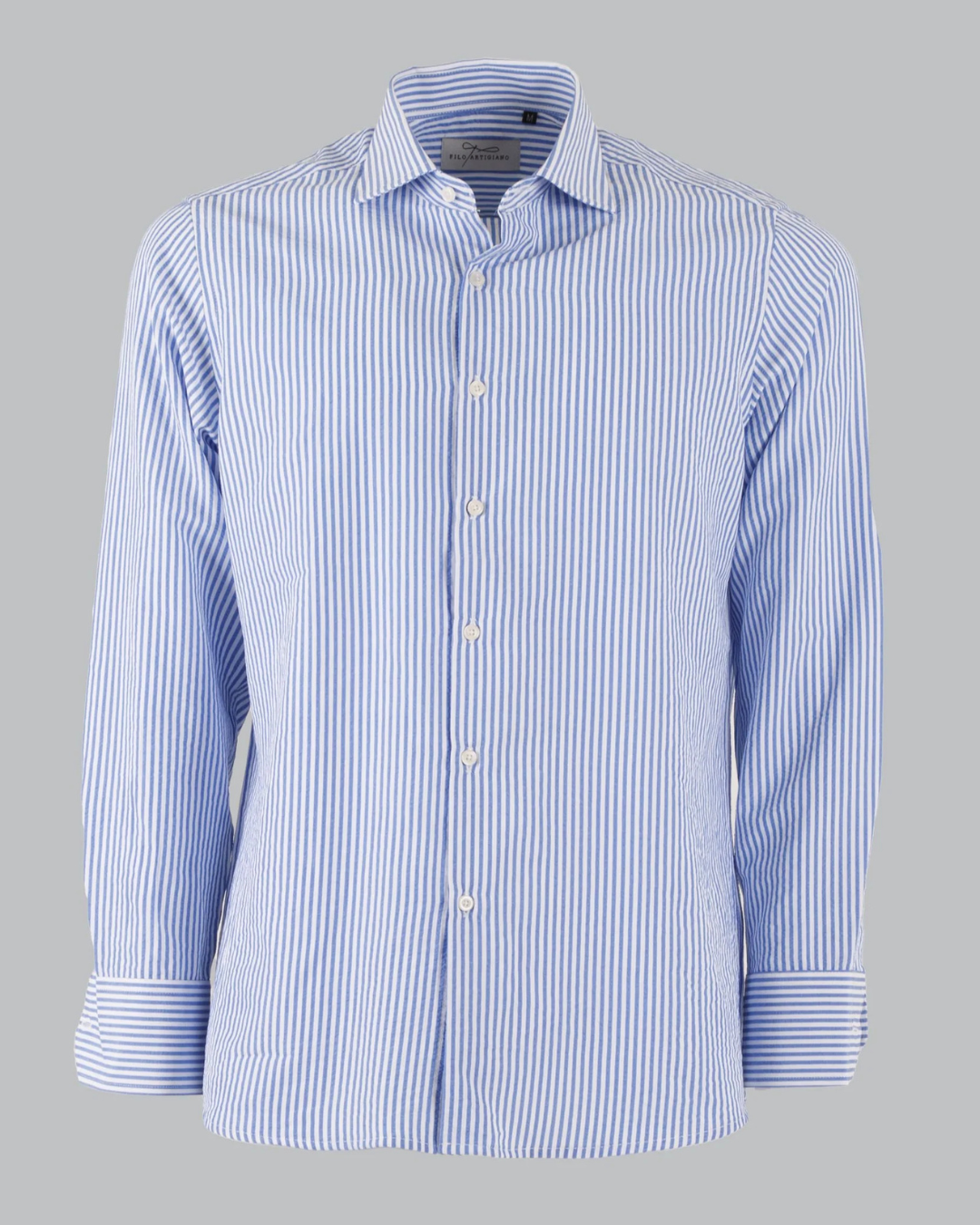 Camisa Clássica de Algodão com Riscas em Relevo para Homen