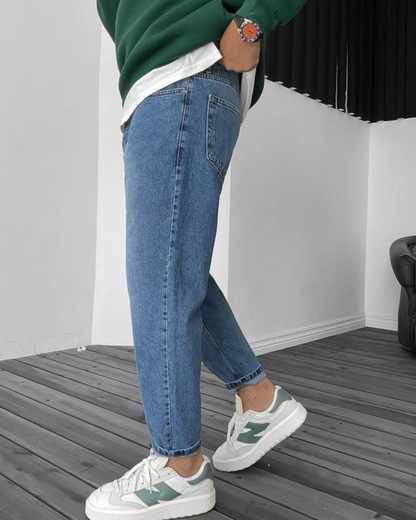 Calças de Ganga Básicas de Estilo Vintage para Homem