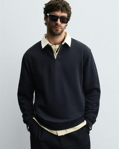 Camisola casual masculina de manga comprida