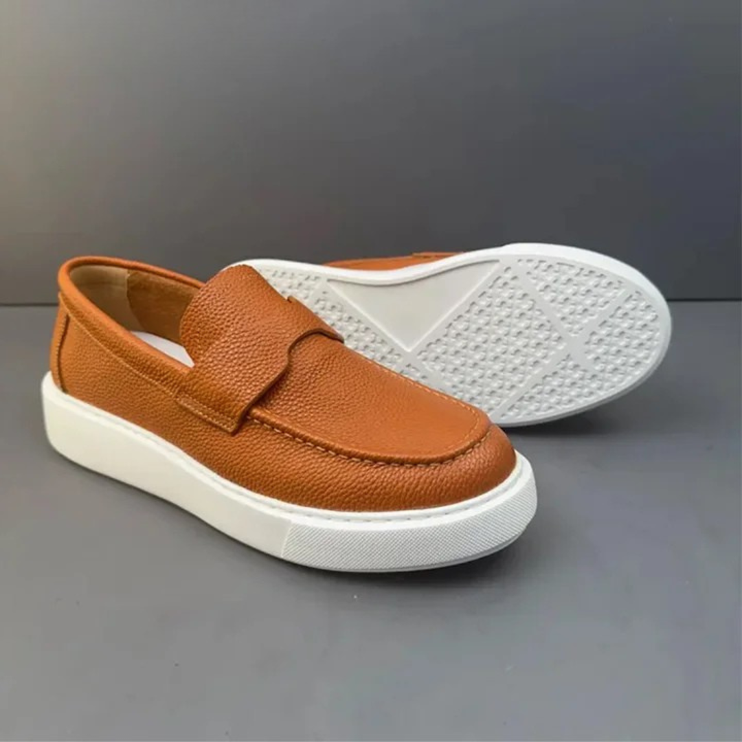Mocassins casuais ergonómicos em pele para homem