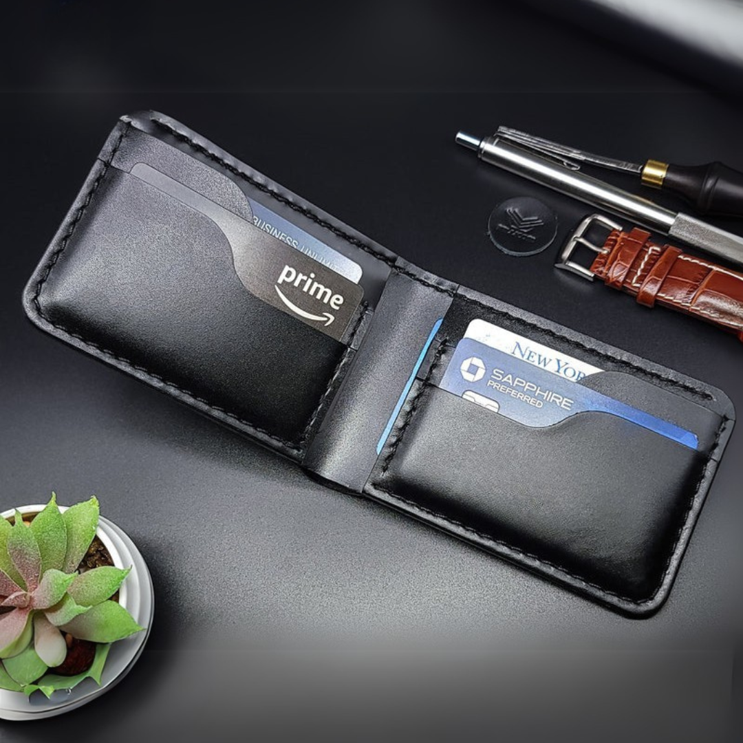 Carteira de Couro com Design Elegante e Costura Reforçada