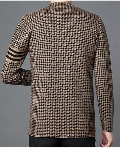 Casaco tipo cárdigan de malha informal para homem