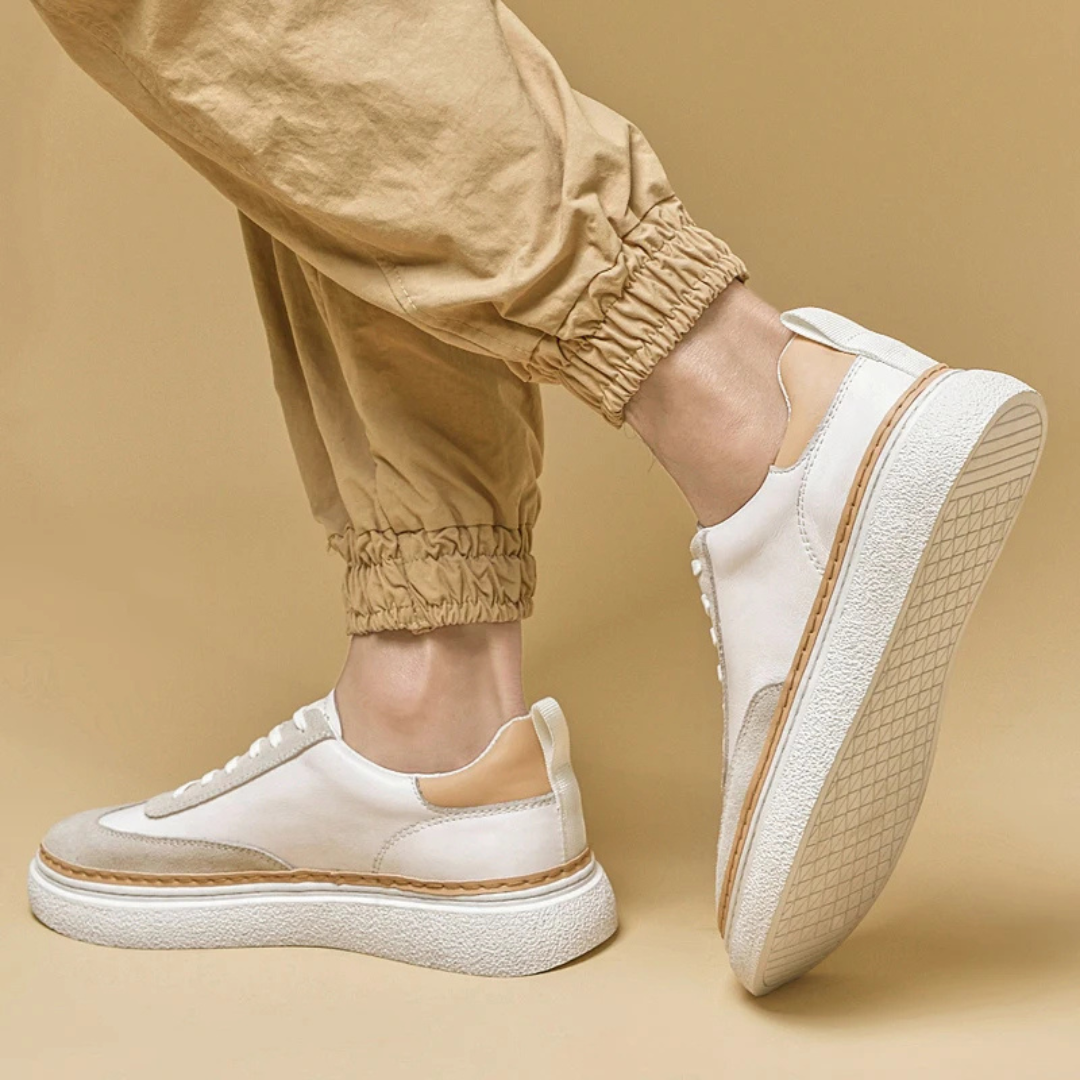 Sapatos casuais de couro genuíno para homem