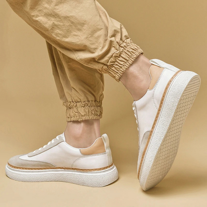 Sapatos casuais de couro genuíno para homem