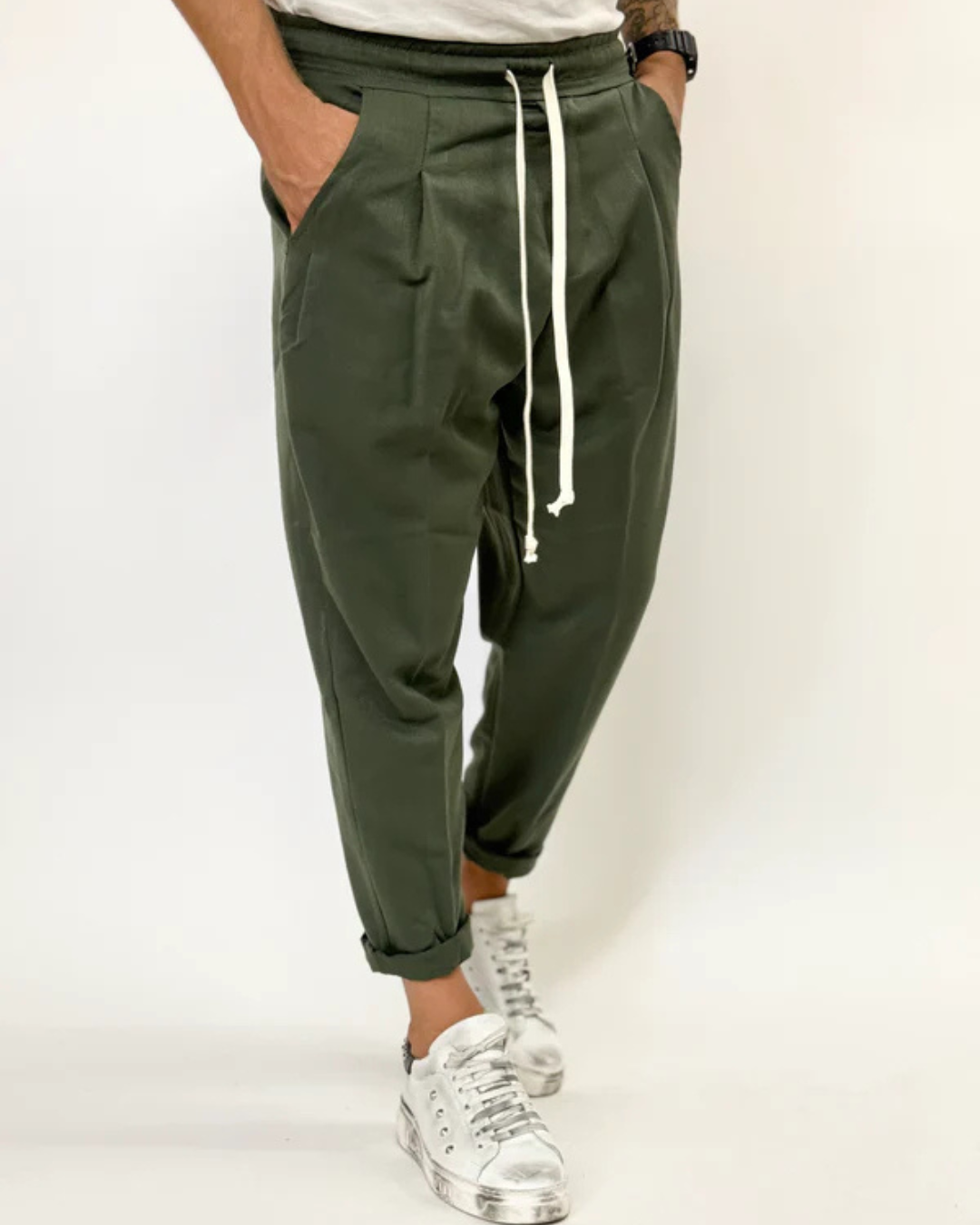 Calças de Estilo Japonês para Homem Minimalismo e Sofisticação Diária