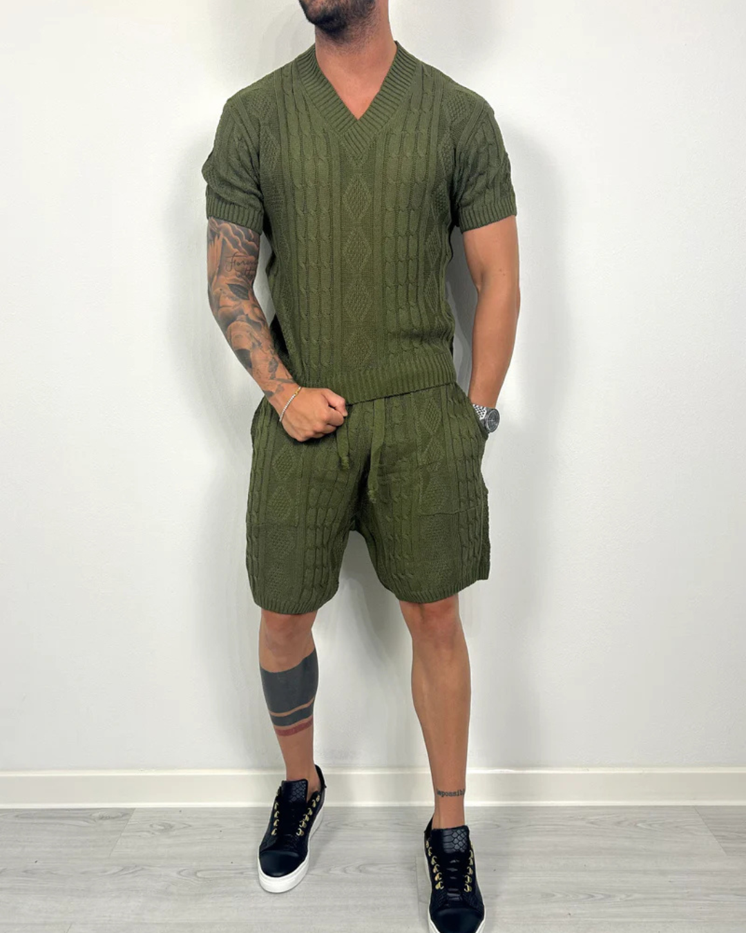 Conjunto de duas peças em tecido texturado