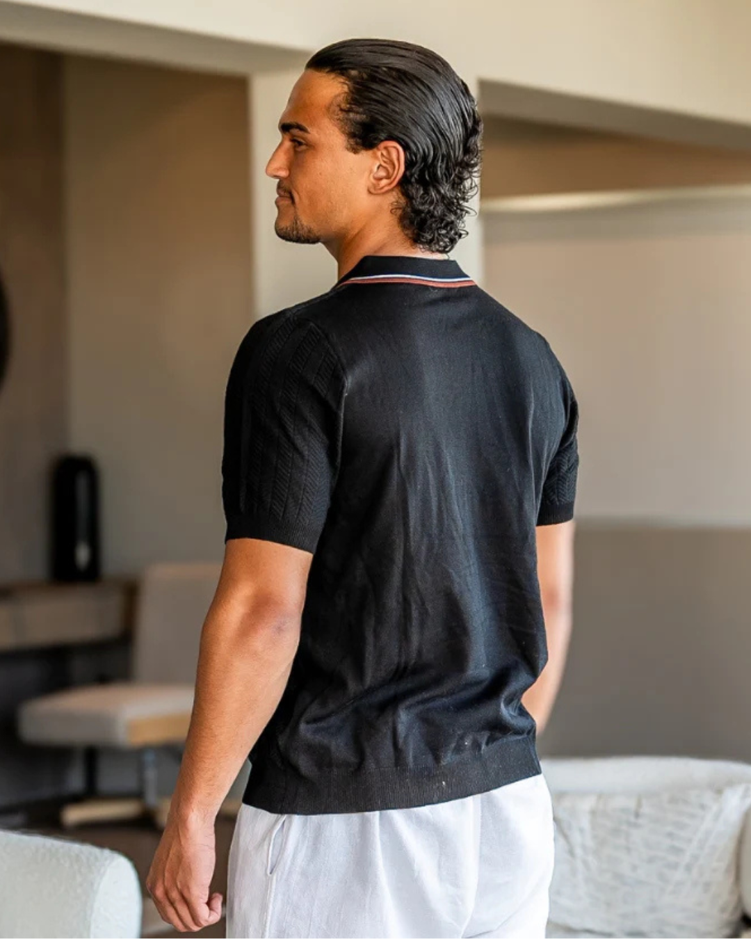 Pólo Leve con Tecido Macio e Resistente para Homem com Elevada Elasticidade