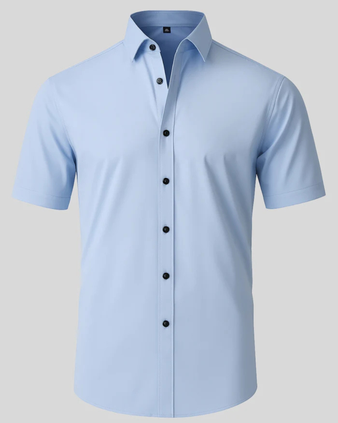 Camiseta elástica com botões e manga curta