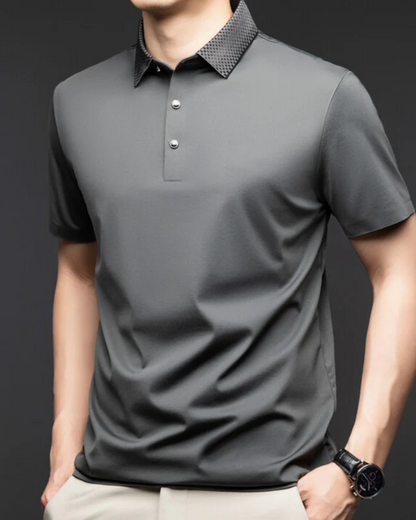 Camisola de manga curta com Gola de Solapa e botões