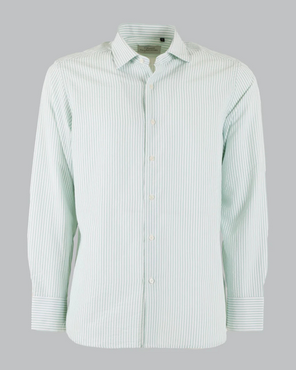 Camisa Clássica de Algodão com Riscas em Relevo para Homen