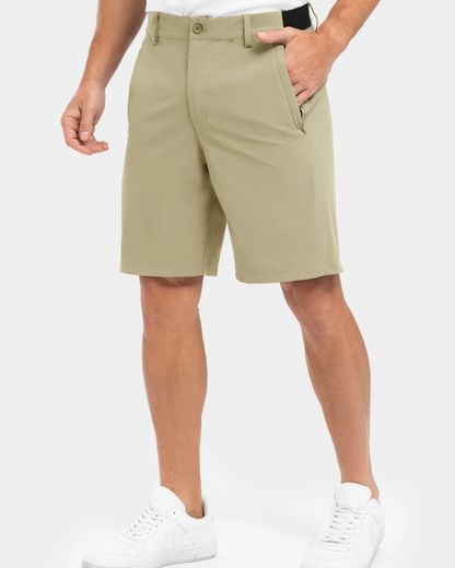 Calções em tecido respirável e elástico para homem