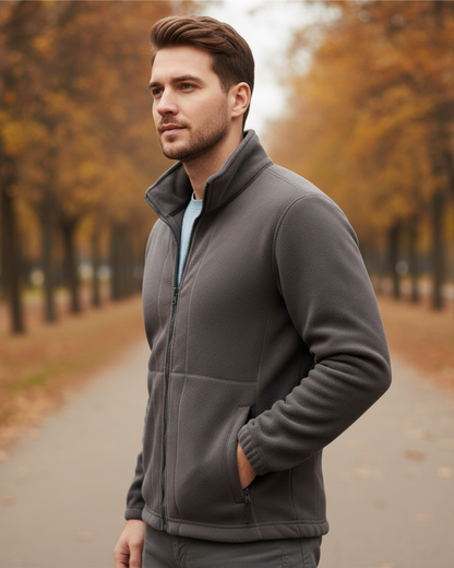 Casaco polar grosso com gola alta para unissex